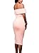 Alvaq Women's Sexy V Neck Off The Shoulder Evening Bodycon Club Midi Dress, Peach, X-Large