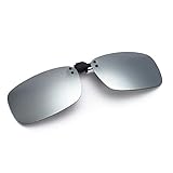 Cyxus Flash Polarized Mirrored Sunglasses Clip-On Glasses, Men & Women [Silver Flash]