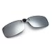 Cyxus Flash Polarized Mirrored Sunglasses Clip-On Glasses, Men & Women [Silver Flash]