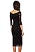made2envy Boat Neckline 2/3 Sleeves Lace Overlay Evening Midi Dress