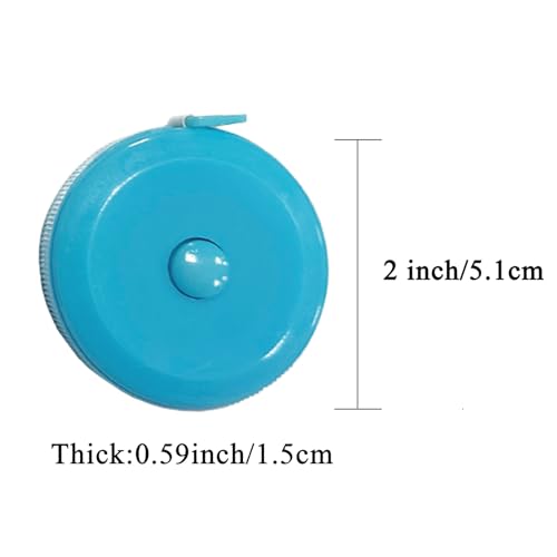3 Pack Tape Measure Measuring Tape for Body Craft Weight Loss Measurements Retractable 60-inch 1.5 Meter, Small Push Button Dual Sided Tape Measure Body Measuring (Pink Purple Sky Blue)