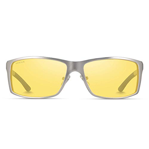 Soxick Night Driving Glasses, HD Vision Yellow Lens Polarized Anti Glare Fashion Sunglasses Men & Women - Thumbnail 2