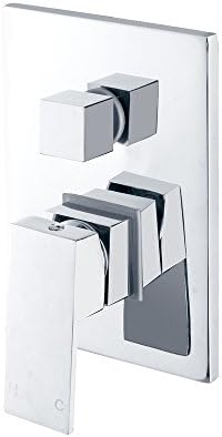 YKT Brass Square Single Lever Bath Mixer with Diverter In-fall Concealed Contemporary Style Chrome Finish Dural Function Shower System Tap Faucet Valve Control Kit Part