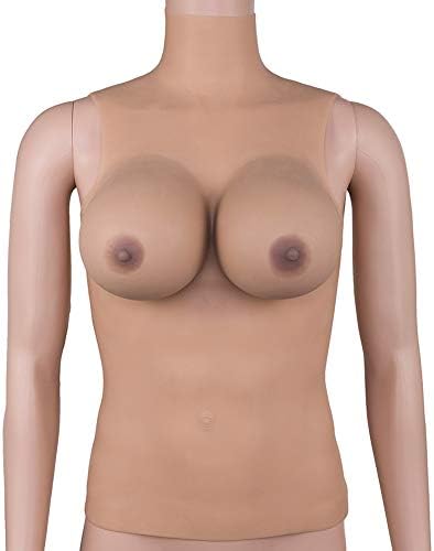 DAYIS Silicone Breast Forms E/F 3800g Cup Half Body High Neck Zipper Female breast For Crossdresser Transgender Crossdressing