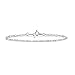 Amberta 925 Sterling Silver 1.5 mm Trace Chain Bracelet with 4 mm Disc Length 7