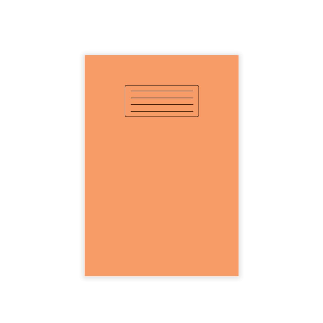indigo® A4 School Exercise Books Lined and Margin 8mm Ruled Notebook (Orange, Pack of 4)