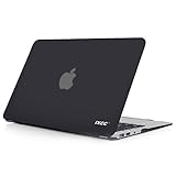 MacBook Air 11-inch Case, iXCC Smooth Finish Soft-Touch Plastic Hard Shell Case [2 in 1] with Keyboard Cover [Models: A1465 / A1370] - Black