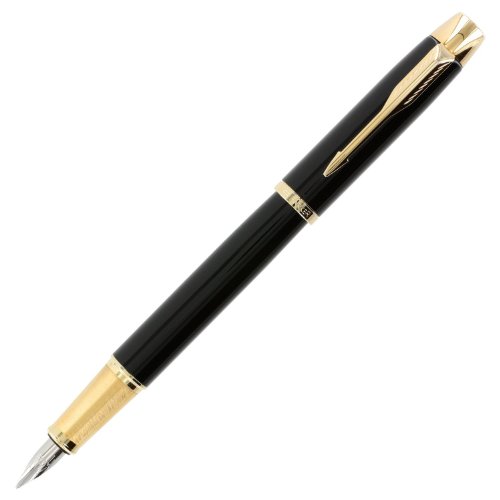 Parker IM Deep Black GT Fountain-Pen, Gold Trims, Steel Fine Nib.