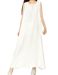 fenikusu las mujeres nuevo Casual de verano de algodón Basic vestido largo