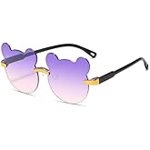 MTZJH Children's Glasses Sunglasses UV Resistant Fashionable and Cute for Boys and Girls Cartoon Ears Sunglasses