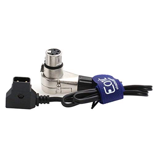 Eonvic D-Tap Male to 4 Pin XLR Female Right Angle Adapter Power Cable for DSLR Camcorder (Straight Cable)