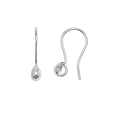 Beadaholique Earring Hooks Ear Wires with Teardrop Detail, Silver, Pair of 5