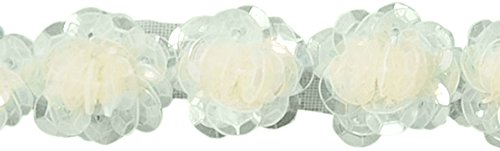 Expo International Sequin Flower Trim, 10 yd, Crystal
