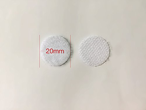Heze 1000 pcs (500 Pair Sets) 20mm Diameter Sticky Back Coins Hook & Loop Self Adhesive Dots Tapes (White) - Thumbnail 6