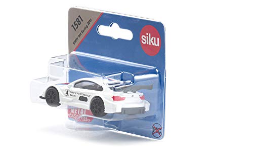 siku 1581, BMW M4 Racing 2016 Sportwagen, Metall/Kunststoff, Weiß/Multicolor, Detailgetreuer Heckflügel, Spielzeugauto für Kinder – Bild 7