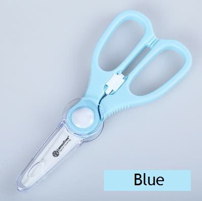 Premium Baby Ceramic Scissors Shears Office Utility Kitchen Cooking Scissors Never Rust With Cover (blue)