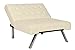 DHP Emily Accent Chair with Split-Back and Chrome Legs, Vanilla Faux Leather