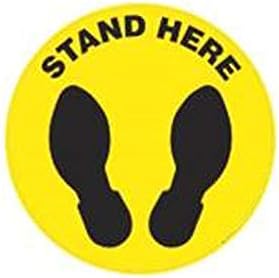 Coronavirus (COVID-19) – 6” All Staff & Visitors Social Distancing Floor or Wall Signage. Pack of 20 (Graphic N)