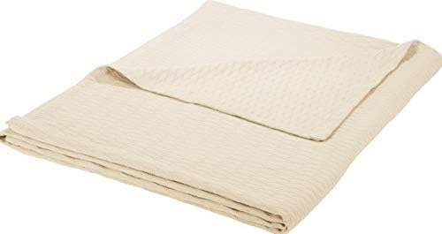 Hebel 100% Cotton Thermal Blanket, Soft and Breathable Cotton for All asons, Bed Blanket and Oversized Throw Blanket with Luxurious Diamond Weave - King Size, Ivory | Model BLNKT - 7 | 12King