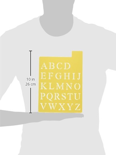 Darice 121725 Upper Case Alphabet Stencil, 3 Fonts in 1, 1-Inch