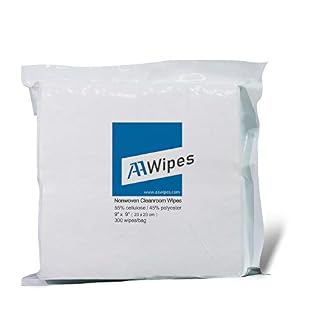 Cleanroom Wipes Nonwoven Wipes Cellulose/Polyester Blend (Grade A, 68 Gram) 9″ x 9″ (Bag of 300 Pcs) for Lab, Electronics, Pharmaceutical, Printing and Semiconductor Industries