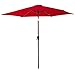 FLAME&SHADE 9ft Patio Umbrella Outdoor - Table Umbrella with Push Button Tilt and Crank, UV Protection, 6 Sturdy Ribs, Market Umbrella for Garden, Deck, Backyard, Lawn, Pool and Beach(Red)