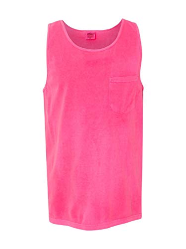 Comfort Colors Men S Preshrunk Left Chest Pocket Tank Top Neon