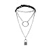 Gothic Dark Style Multilayer Lock Chain Necklace Black Leather Choker Punk Rave Jewelry Pendant Women Black Leather Choker