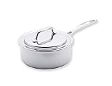 USA Pan Cookware 5-Ply Stainless Steel 7-Inch Sauce Pan with Cover, Oven and Dishwasher Safe, Made in the USA, 1.65 Quart