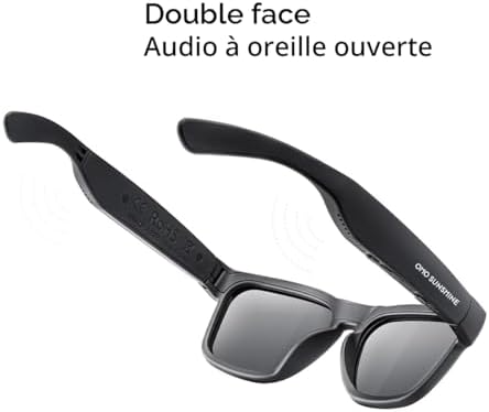 OhO Smart Glasses,Polarized Sunglasses with Bluetooth Speaker,Athletic/Outdoor UV Protection and Voice Control,Unisex(Grey Lens)