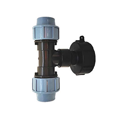 SUPERTOOL IBC Tank Adapter S60X6 Water Tank Hose Adapter Connector Fitting Fit for IBC Water Tank -25MM OUTLET TEE