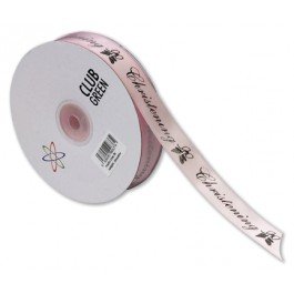 CLUB GREEN PRINTED RIBBON CHRISTENING 20MMX50M PINK, Fabric, 16.5 x 16.5 x 3.3 cm