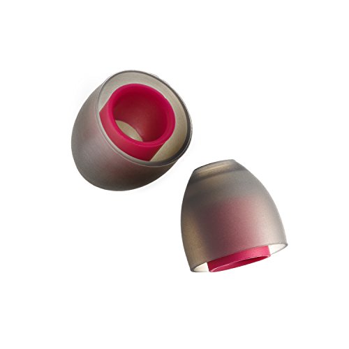 SpinFit CP155 – Patented Silicone Eartips for Replacement (2 Pairs) (5.5 mm Nozzle Dia.) (Small, Black & Hot Pink)