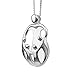 Sterling Silver Loving Family Mother with Four Children Pendant Necklace