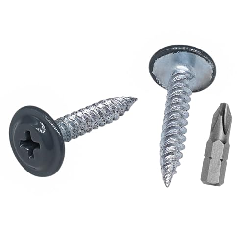 SKIR'CO (250 pcs) Painted 4.2 x 25 mm Self Tapping Wood Screws, Metal Screw, PH Modified Truss Head (Anthracite Grey RAL 7016)