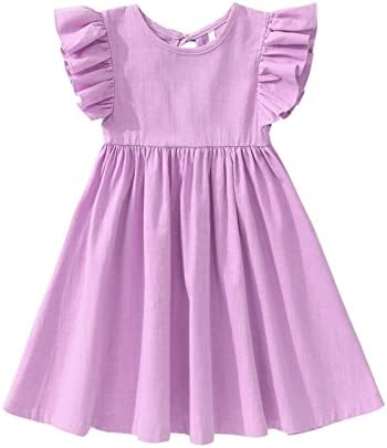 CM C&M WODRO Toddler Baby Girl Dress Summer Cotton Linen Ruffle