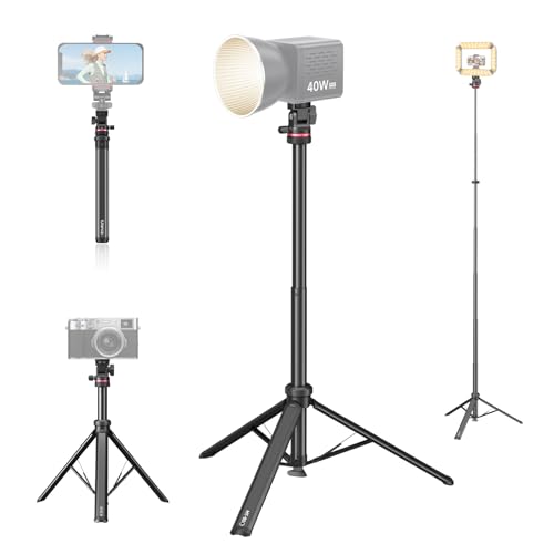 ULANZI MT-80 Aluminum Tripod Stand, 7FT Extendable Camera Phone Tripod for Travel, Auto Pop-Up, 1/4" Screw, 360 Ball Head Portable Photo Video Light Stand for DSLR Camera, Ring Light, Video Rig