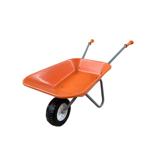 ASC New Child Kids Wheelbarrow - Orange/Grey - Toy, Play, Farm, Gardening