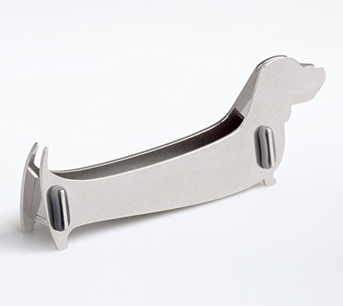 Original Puppy Dog Design Stainless Steel Countertop Desktop DIY Business Card Holder Display Stand