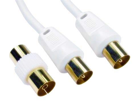 World of Data Coaxial 3m TV/AV Aerial Cable Male to Male White Coax