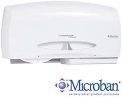 KCC09609 Coreless White JRT Twin Jumbo Roll Tissue Dispenser, Plastic, 20.1wx5.9dx10.9h