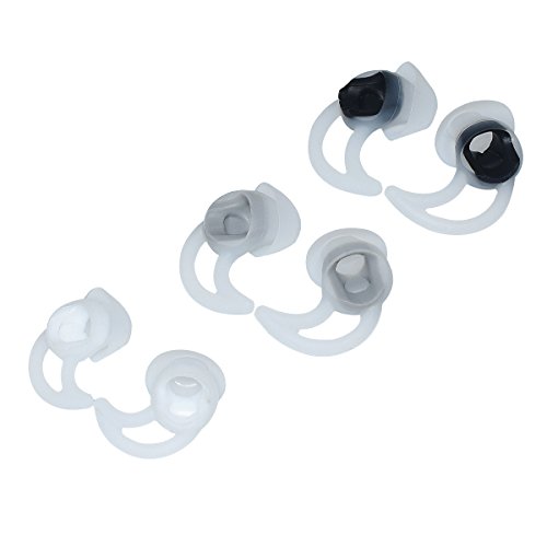 Alitutumao 3 Pairs (Large / Medium /Small) Replacement Noise Cancelling Double Flange Silicone Earbuds EarTips Eargel for Bose QC30 QuietControl 30 QC20 SIE2 IE3 Soundsport Wireless Earphones White