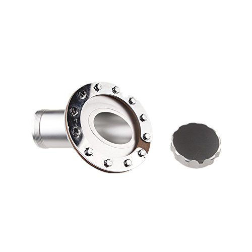 AdlerSpeed Billet Fuel Cell Fast Fill Filler Neck 45 Degree 12Bolt Flange Aluminum Silver - US Shipping