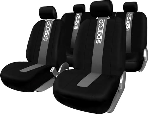 Sparco Ensemble Complet de Housses de siège Auto universelles SPC1011 Avant et arrière Grises