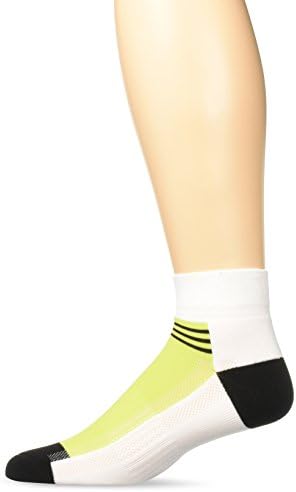 MD USA Nanoglide Anti-Blister and Moisture Control Ankle Socks, White with Green and Black Accent, Large