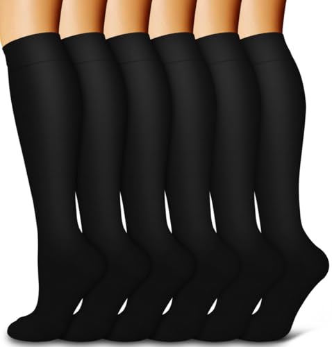 Photo 1 of Bluemaple 6 Pack Copper Compression Socks for Women and Men Circulation-Best Support for Medical, Running,Nursing,Athletic