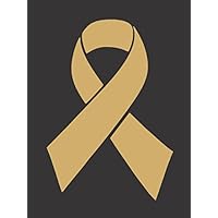 Barking Sand Designs Gold Childhood Cancer Ribbon Awareness - Die Cut Vinyl Window Decal/Sticker for Car/Truck