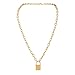 Krun Punk Style Lock Necklace Pendant Influx Men Women Y Shaped Long Multilayer Chain Fashion Jewelry