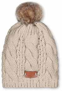 Aran TraditionsWarm Winter Cable Knit Faux Fur Bobble Beanie Hat