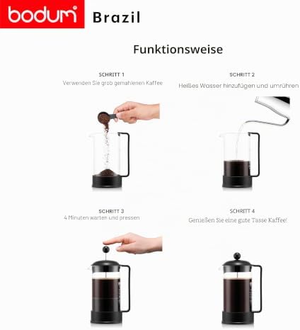 1543-01SA-10 Brazil Kaffeebereiter 3 Tassen, 0,35 l, Schwarz